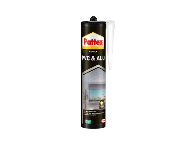 Mastic colle pour fixations sur PVC & Aluminium - cartouche de 450 g - Pattex - Brico Dépôt