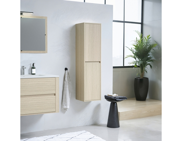 Colonne de salle de bain effet bois clair structuré FRAME - Brico Dépôt