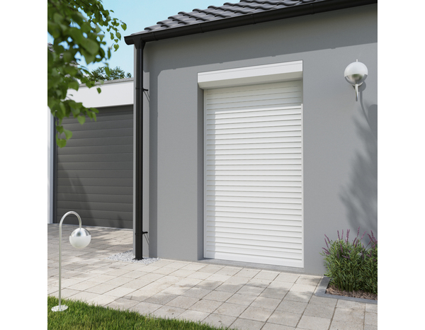 Volet roulant motorisé radio aluminium blanc 215 x 120 cm - GEOM - Brico Dépôt