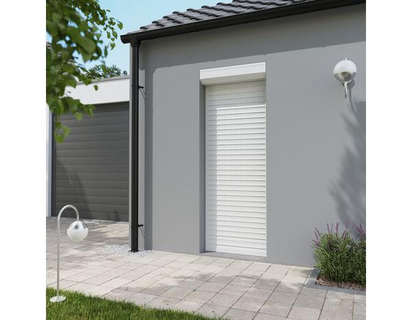 Volet roulant motorisé radio aluminium blanc 215 x 80 cm - Brico Dépôt