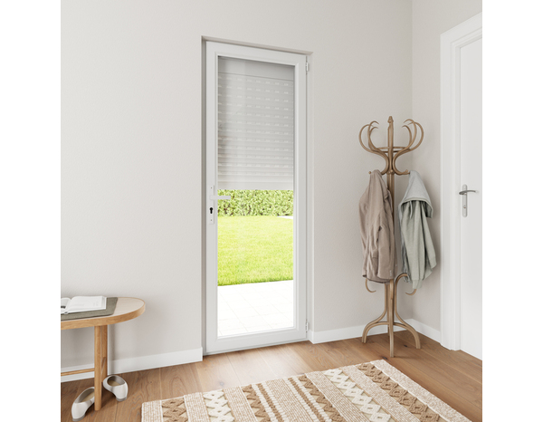 Volet roulant solaire motorisé aluminium blanc 205 x 80 cm - GEOM - Brico Dépôt