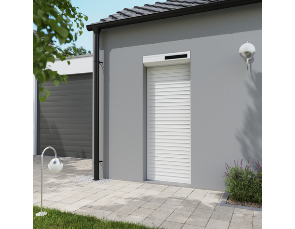 Volet roulant solaire motorisé aluminium blanc 205 x 80 cm - GEOM - Brico Dépôt