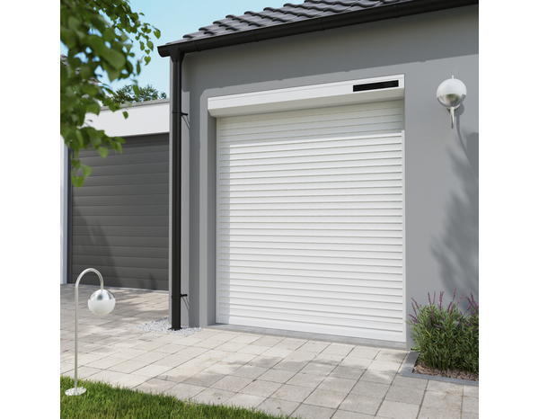 Volet roulant solaire motorisé aluminium blanc 215 x 180 cm - Brico Dépôt