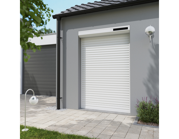 Volet roulant solaire motorisé aluminium blanc 215 x 140 cm - Brico Dépôt