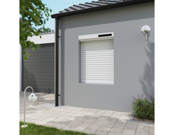 Volet roulant solaire motorisé aluminium blanc 135 x 100 cm - Brico Dépôt