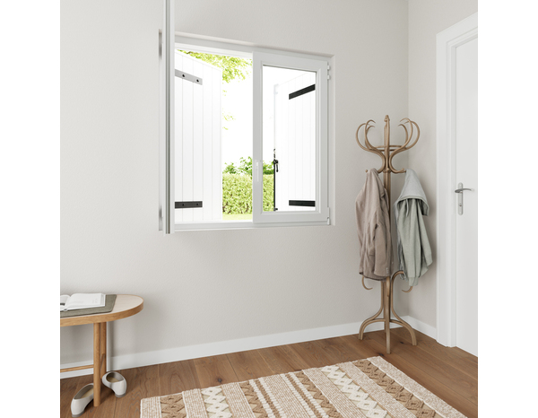 Volet battant 2 panneaux PVC blanc 125 x 120 cm - Brico Dépôt