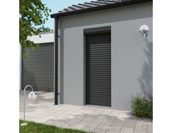 Volet roulant motorisé aluminium gris 215 x 80 cm - Brico Dépôt