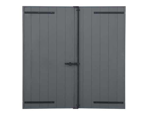 Volet battant 2 panneaux aluminium gris 125 x 120 cm - Brico Dépôt