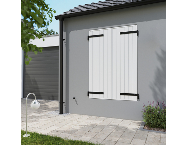 Volet battant manuel 2 panneaux PVC blanc 175 x 120 cm - Brico Dépôt