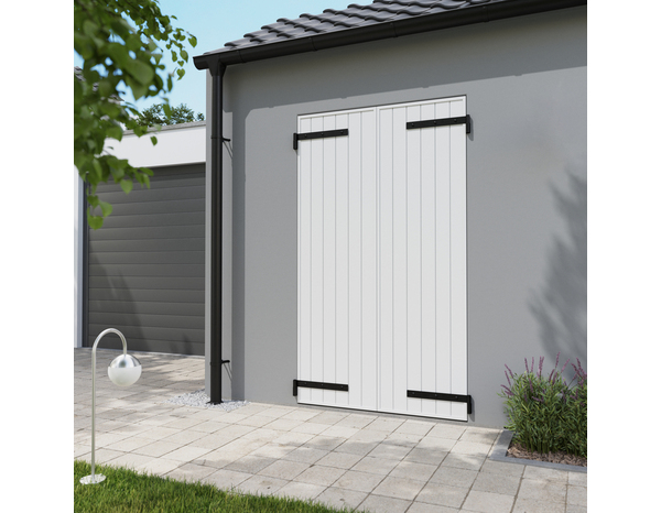 Volet battant 2 panneaux PVC blanc 215 x 120 cm - Brico Dépôt