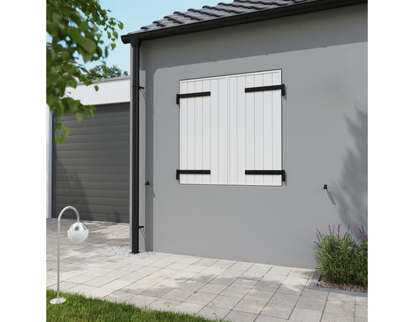 Volet battant 2 panneaux PVC blanc 125 x 120 cm - Brico Dépôt
