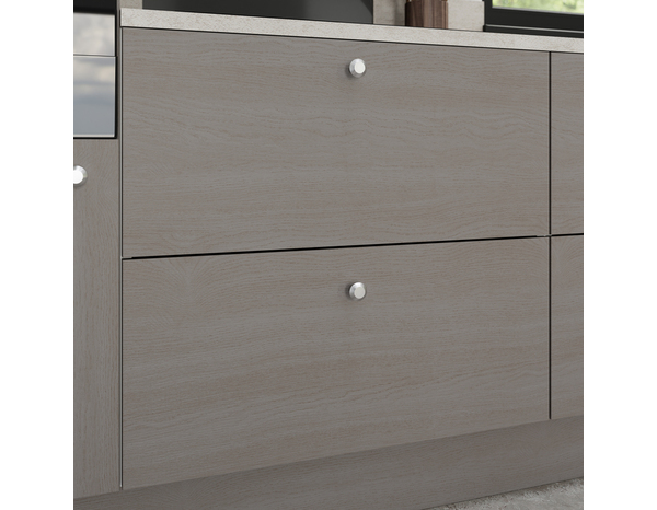 Façade 1 casserolier ou sur-hotte 80cm "Basilie" chêne gris - L. 79.7 x H. 35.6cm - Cooke and Lewis - Brico Dépôt