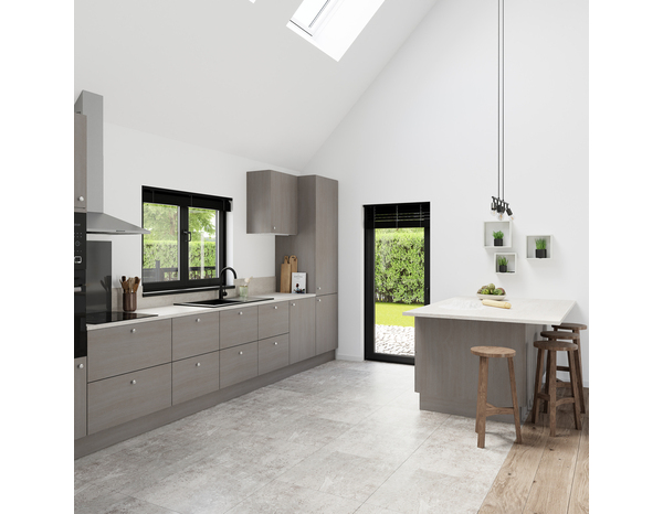 Façade 1 casserolier ou sur-hotte 80cm "Basilie" chêne gris - L. 79.7 x H. 35.6cm - Cooke and Lewis - Brico Dépôt