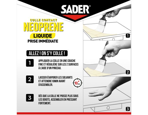 Colle contact néoprène liquide - 750 ml - Sader - Brico Dépôt