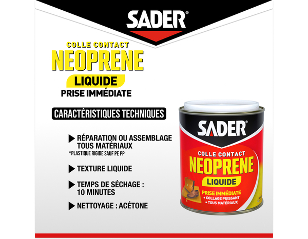 Colle contact néoprène liquide - 750 ml - Sader - Brico Dépôt