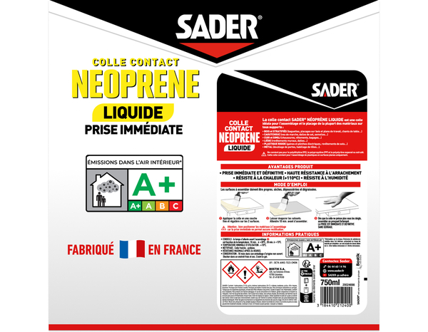 Colle contact néoprène liquide - 750 ml - Sader - Brico Dépôt