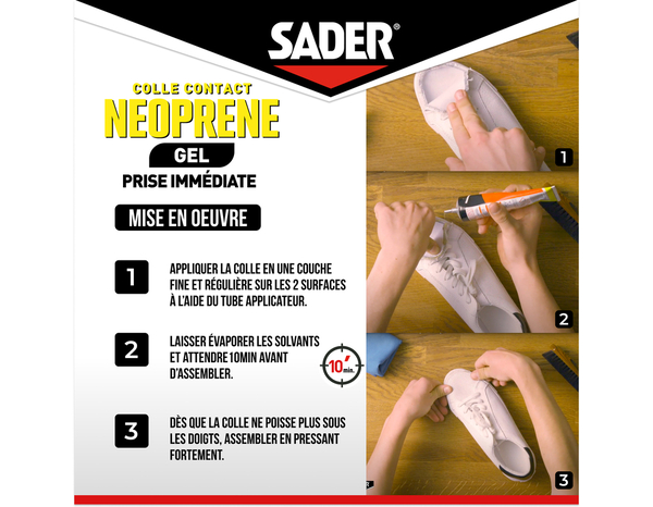 Colle contact néoprène en gel - Tube de 55ml - Sader - Brico Dépôt