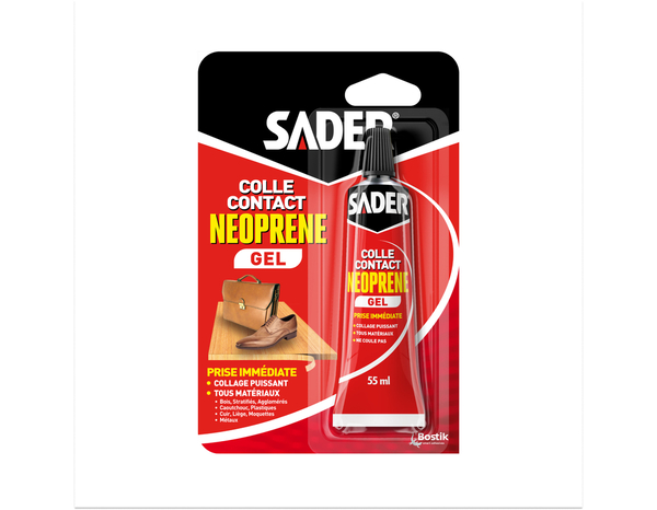 Colle contact néoprène en gel - Tube de 55ml - Sader - Brico Dépôt