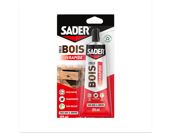 Colle bois à prise rapide - Tube de 125 g - Sader - Brico Dépôt