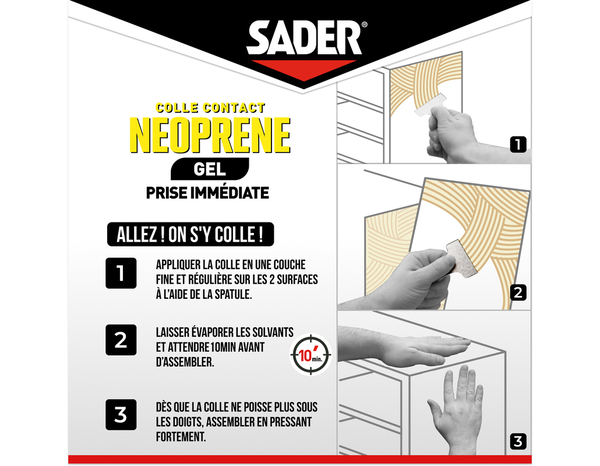 Colle contact néoprène gel - 750 g - Sader - Brico Dépôt