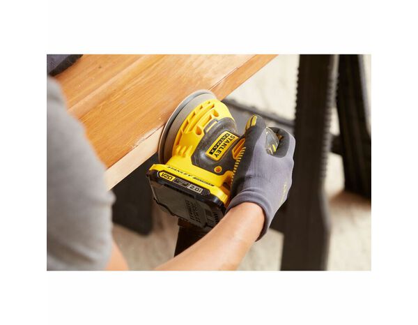 Ponceuse excentrique sans fil 20V D. 125 mm, 12000 t/min machine seule - SFMCW220BXJ - Stanley Fatmax - Brico Dépôt