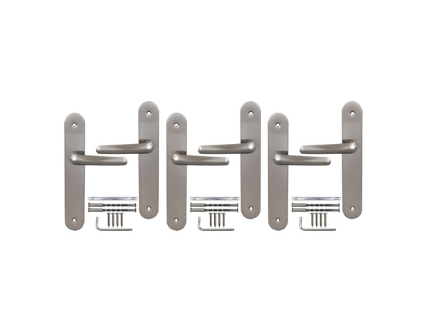 Lot de 3 poignées Amga sans serrure nickel - Brico Dépôt