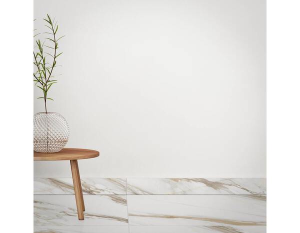 Plinthe grès cérame émaillé blanc effet marbre "Cave" 8 x 61 cm - Brico Dépôt