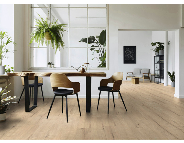 Sol stratifié à clipser "Zermati Vispo" imitation chêne clair - L. 138,3 cm x Larg. 19,3 cm - Brico Dépôt