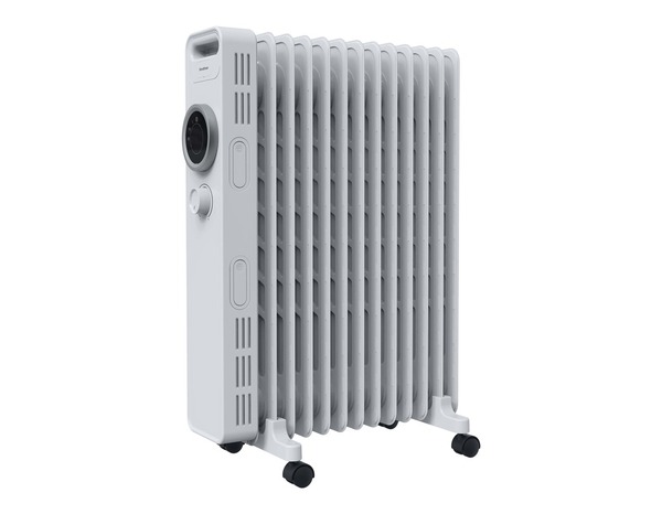 Radiateur bain d'huile 3 niveaux de chauffe blanc 2500 W - 64x45x24 cm - Brico Dépôt