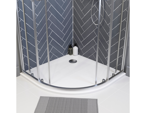 Receveur de douche extra-plat résine 1/4 cercle 90x90cm blanc "CALICIA" - Cooke and Lewis - Brico Dépôt
