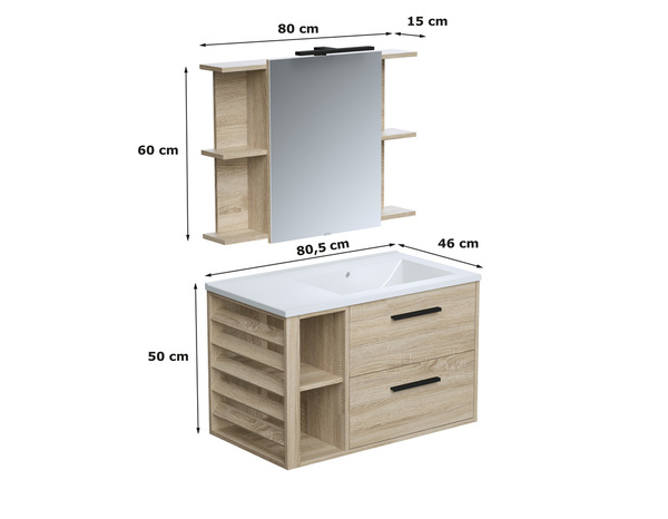 Ensemble meuble 80 cm "Slat" - Brico Dépôt