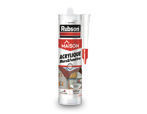 Mastic acrylique murs & fenêtres, blanc cartouche 280 ml - Rubson - Brico Dépôt