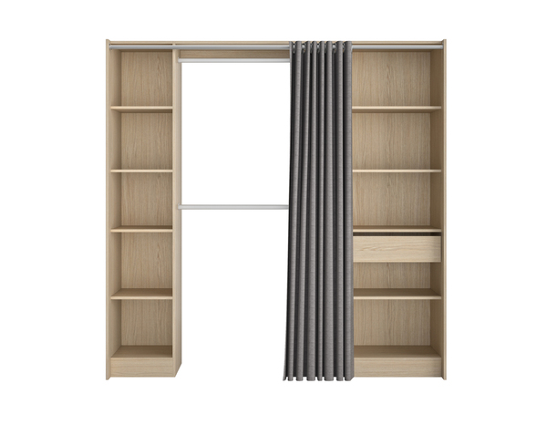 Dressing imitation chêne clair "Eklips 2"-  H. 200 x L. de 100 à 200 x P. 48 cm.  - Form - Brico Dépôt