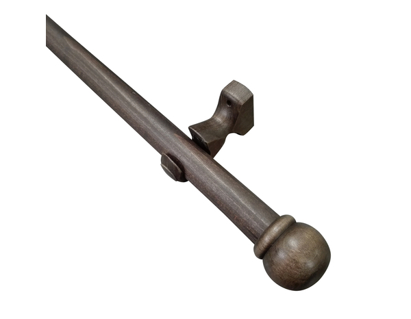 Kit barre à rideau 150cm bois foncé - Brico Dépôt