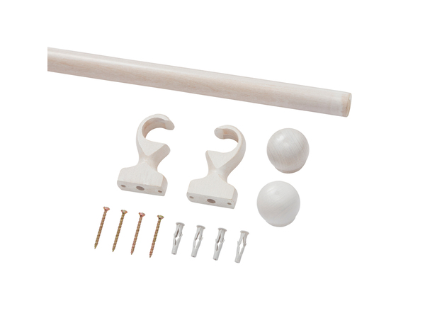 Kit barre à rideau 150cm bois blanc - Brico Dépôt
