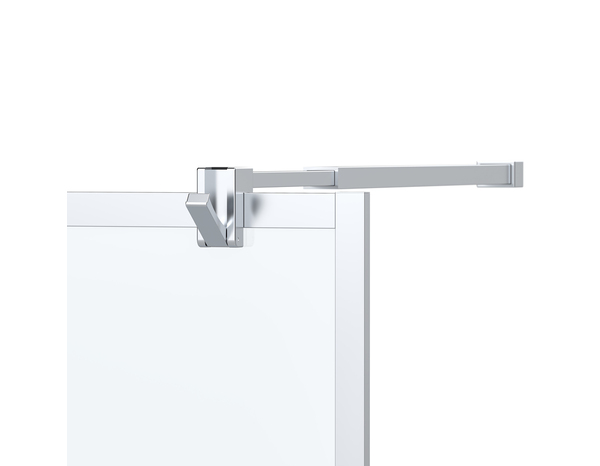 Paroi walk-in 120 cm ep. 6 mm cadre blanc avec "crochet-patère" - Brico Dépôt