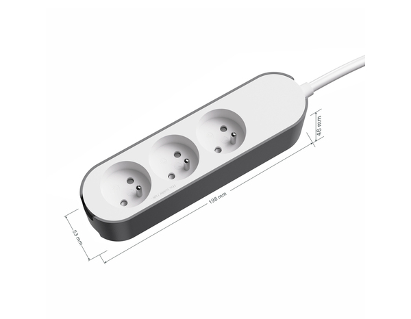 Bloc 3 prises 3 m gris et blanc - Brico Dépôt