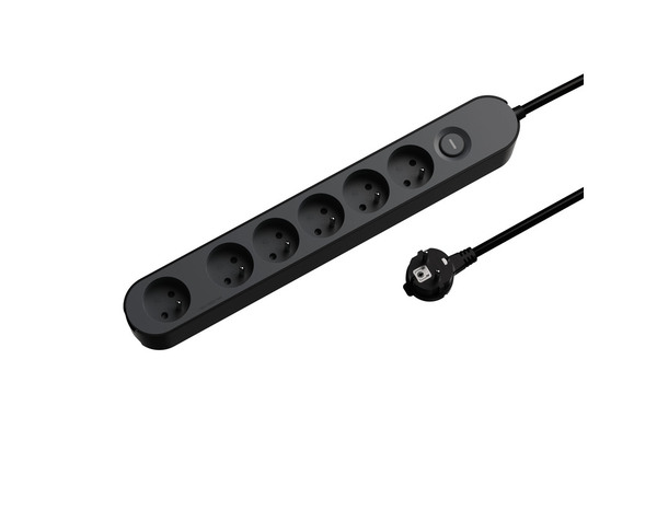 Bloc 6 prises 1,5 m gris et noir - Brico Dépôt