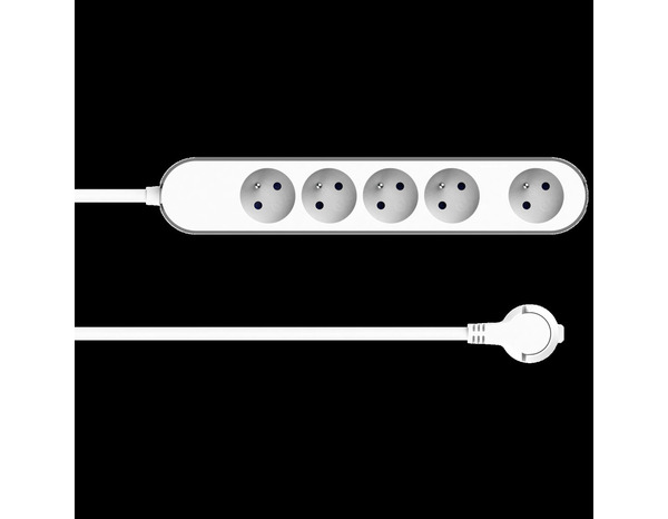 Bloc 5 prises 3 m gris et blanc - Brico Dépôt