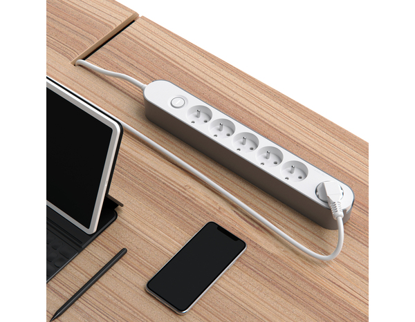 Bloc 6 prises 3 m gris et blanc - Brico Dépôt