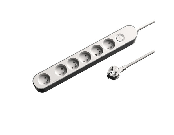 Bloc 5 prises 1,5 m gris et blanc - Brico Dépôt