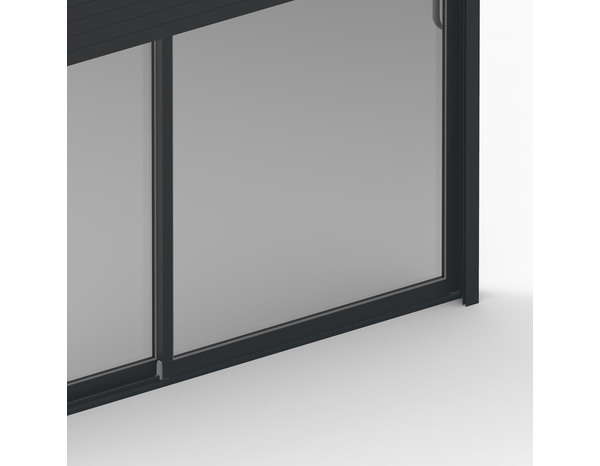 Baie aluminium coulissante grise 215 x 180 cm + volet roulant - Brico Dépôt