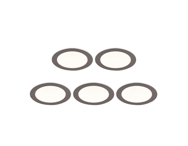 Lot 5 spots encastrable nickel  slim 85 mm - Brico Dépôt