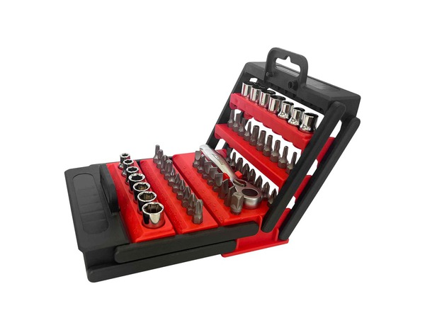 Coffret de douilles 1/4" - 53 pièces dans boîte de rangement - Forge steel - Brico Dépôt