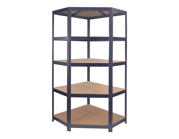 Étagère d'angle bois et métal charge totale maxi 500 kg - H. 179 x L. 70 x P. 40 cm - Cooke and Lewis - Brico Dépôt
