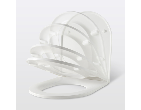 Abattant WC soft close NF forme en D CAVALLY - GoodHome - Brico Dépôt