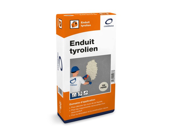 Enduit tyrolien de parement et décoration hydraulique ton pierre - 25 kg - Brico Dépôt