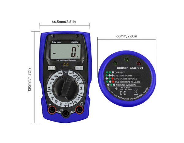 Kit testeurs électriques multimètre numérique et testeur de prise - Brico Dépôt