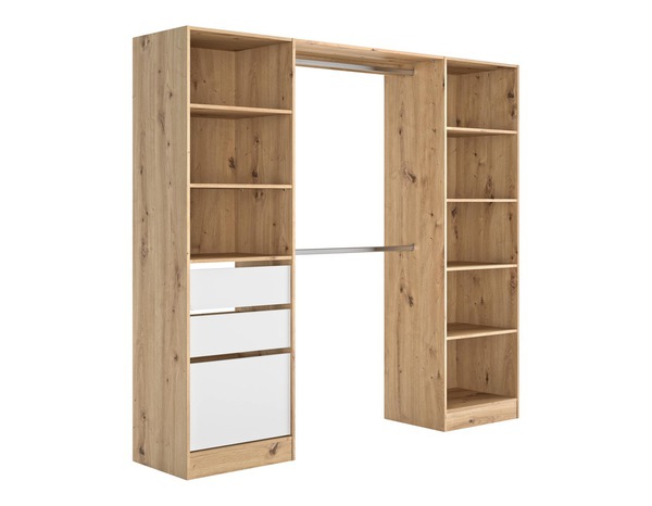 Kit dressing à poser "Isha"  décor imitation chêne clair - H. 200 cm x L. 220 cm x P. 48,2 cm. - Brico Dépôt