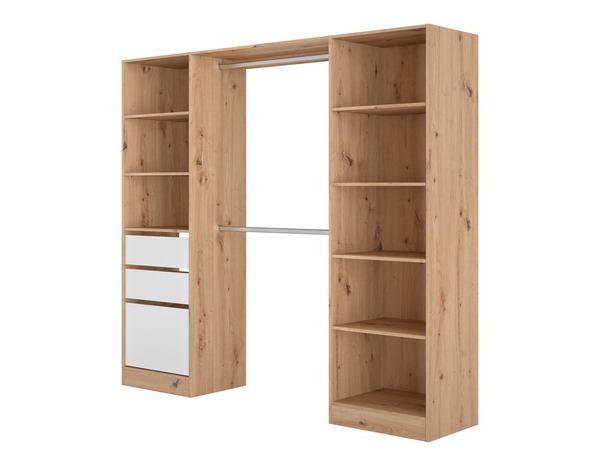 Kit dressing à poser "Isha"  décor imitation chêne clair - H. 200 cm x L. 220 cm x P. 48,2 cm. - Brico Dépôt